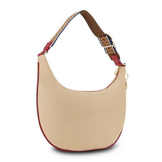 Kipling Hania Classic Shoulder Bags Natural Beige Combo | CA 1417AH